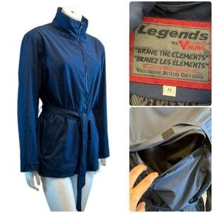 LEGENDS By Viking Navy Blue Utility Jacket with Back Pocket and Belted Waist. 🇨🇦